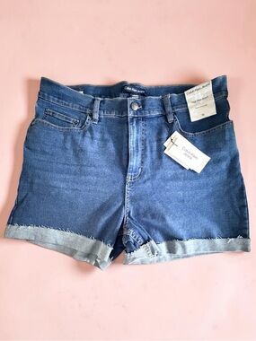 Calvin Klein Medium Blue Rolled Cuff Denim Shorts